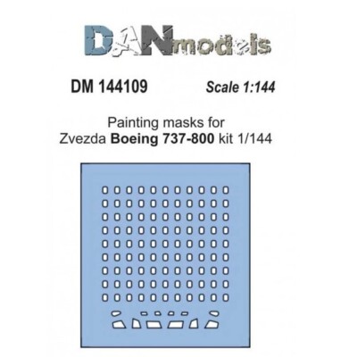DAN Models 144109 Painting Masks Scale 1:144 for Boeing 737-800, for Zvezda kit