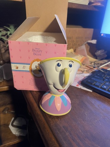 Disney Beauty and The Beast Chip 8 oz. Ceramic Musical Wind Cup - New In Box - Picture 1 of 3