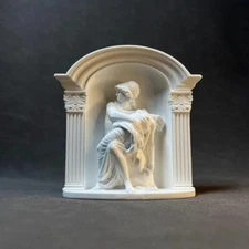 Handcrafted Ancient Greek Plaster Sculpture, Classic Home Office Statue Decor