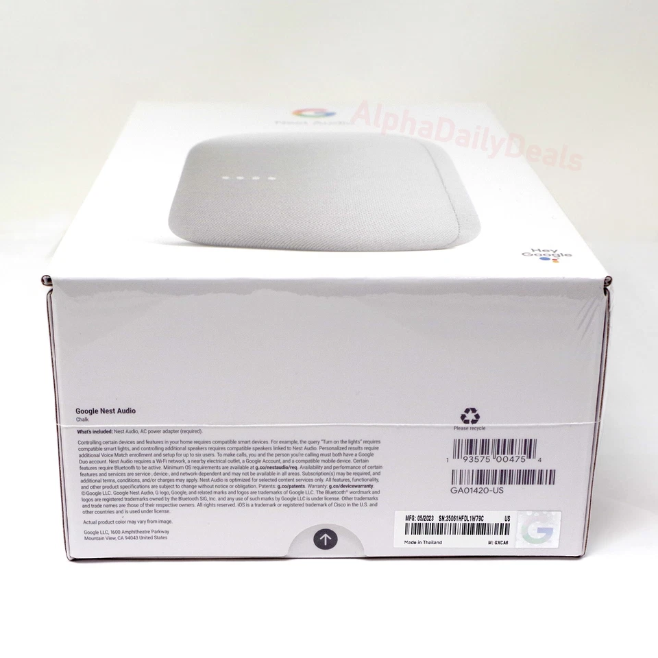 NEW Google Nest Audio Smart Stereo Speaker Voice Assistant Chalk Gray - Image 4 of 4