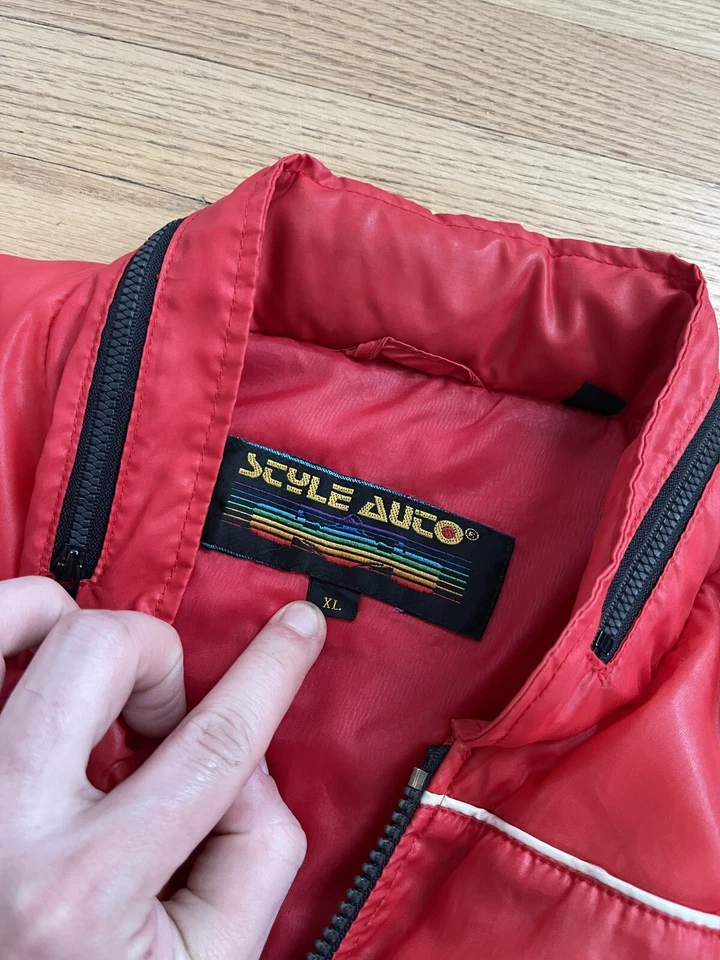 Chaqueta cortavientos vintage de carreras de automóviles PPG Indycar adulto XL roja años 70 80 Ferrari Foto 4 de 4