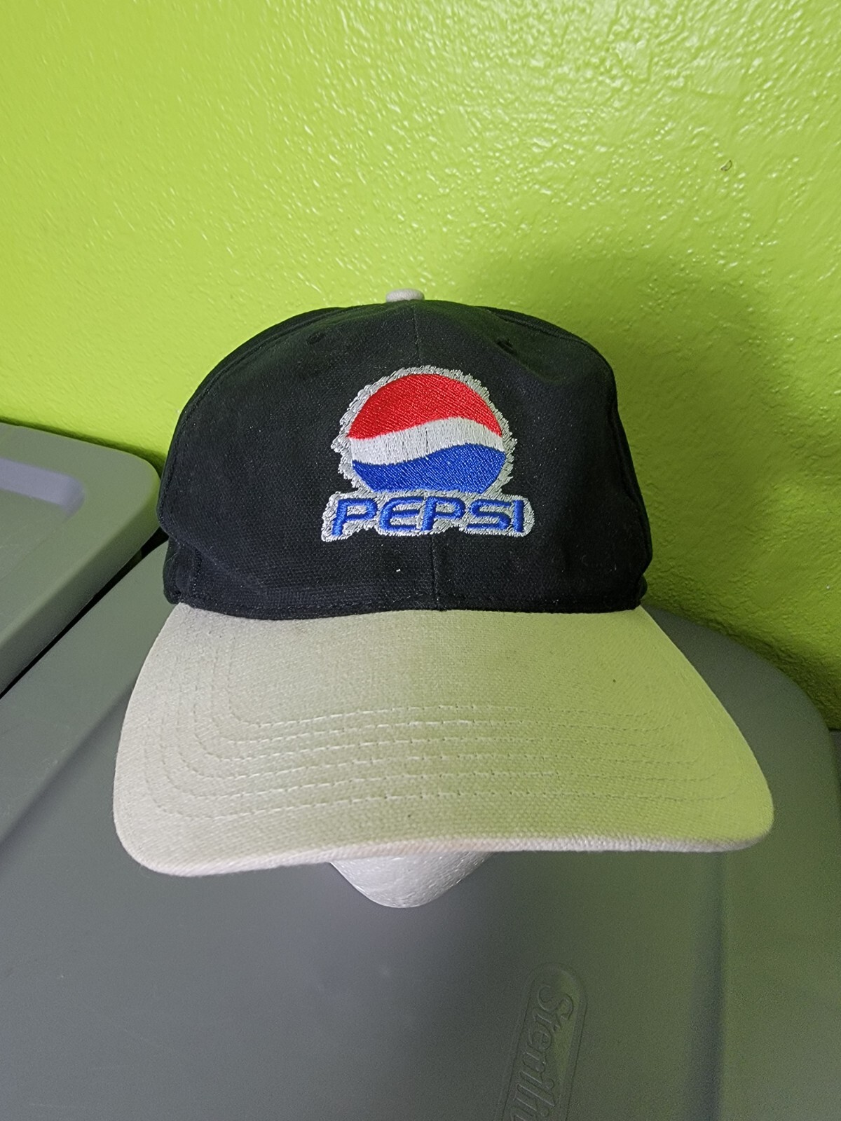 Pepsi Cola Baseball Cap Hat Adjustable Strapback Cotton Richardson Black Biege