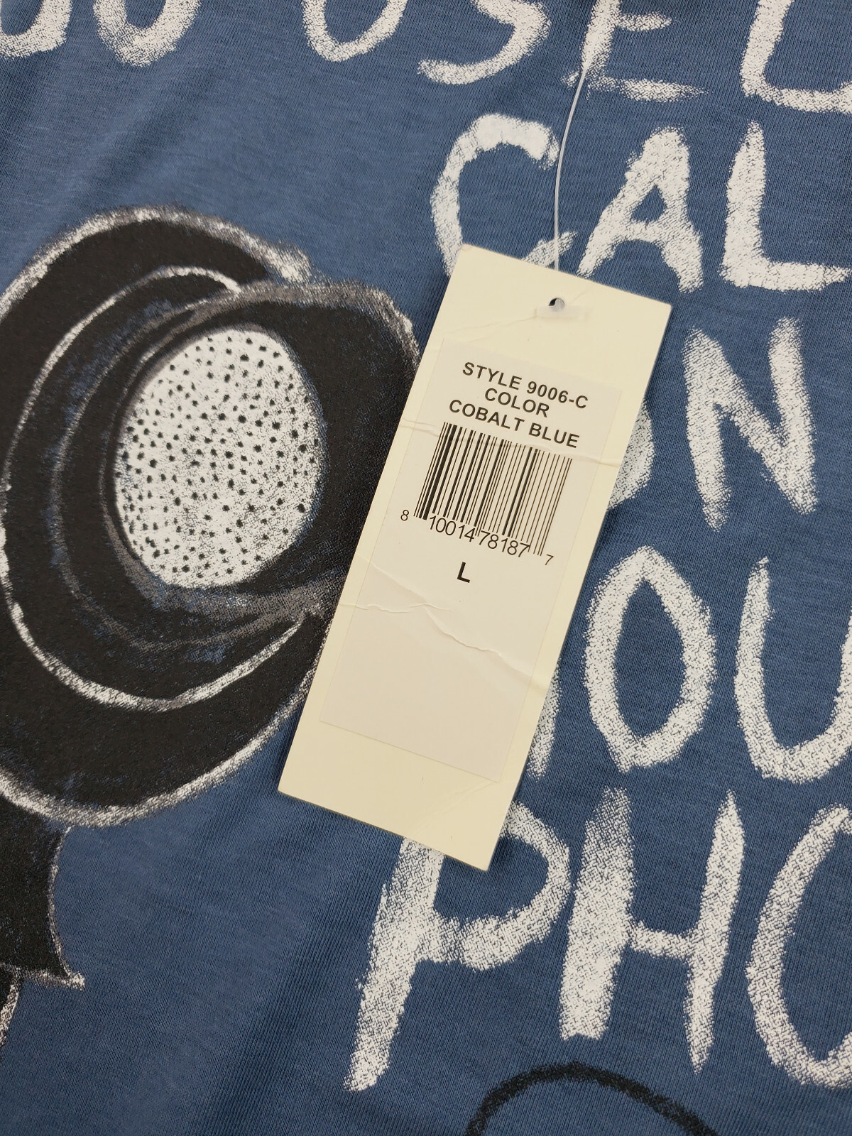 DUBGEE by WHOOPI women t-shirt tee 9006-C cobalt blue modal cotton sz L $98