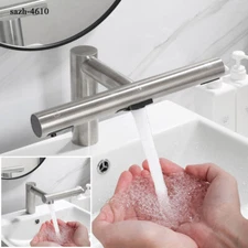 Brushed Nickel Bathroom Sink Sensor Faucet+Soap Dispenser+Hand Dryer 3 In 1 Tap