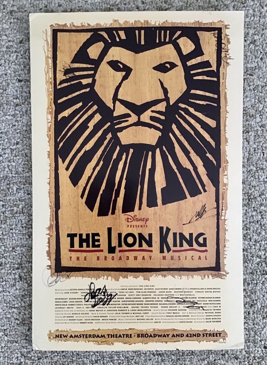 The Lion King Broadway Musical Signed Poster Board, Disney | eBay