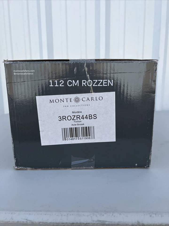 Monte Carlo-3ROZR44BS-44``Ceiling Fan-Brushed Steel - Image 3 of 3