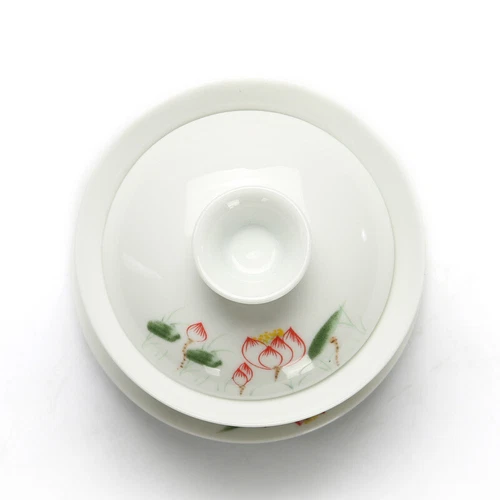 Chinese Porcelain Tea Set Ceramic Gaiwan Floral Tea Cup Lid Saucer Tea Bowl Cup - Picture 12 of 14