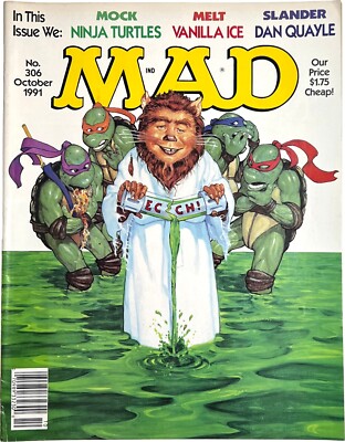 Mad Magazine # 306 October 1991, Teenage Mutant Ninja Turtles