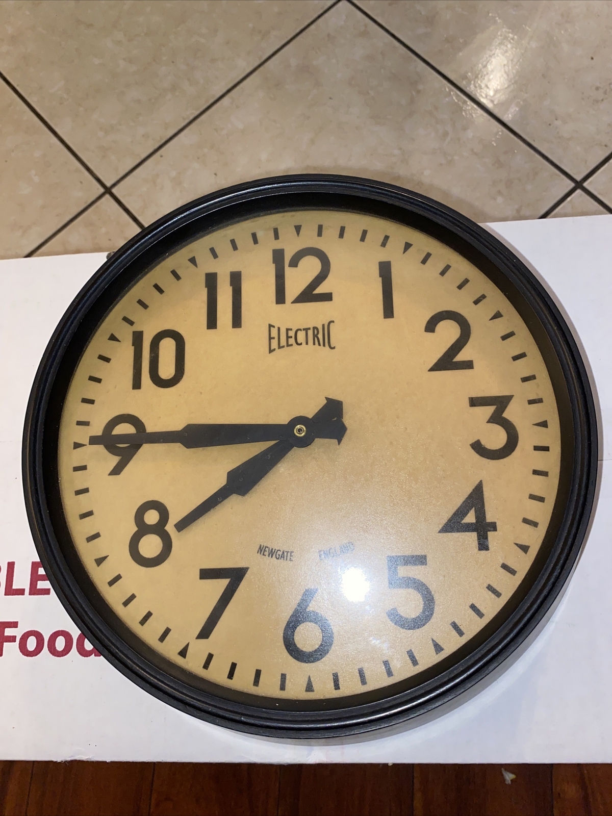 Vintage Style NEWGATE ENGLAND Wall Clock by ELECTRIC Black Frame Works