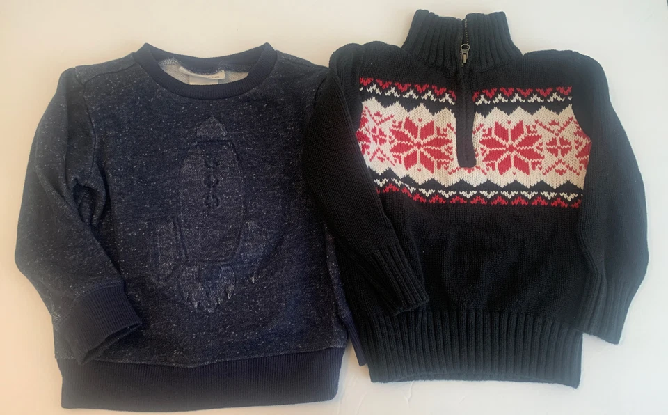 (2) Lote de suéteres de invierno para niños talla 3T pieles duras y chaps manga larga paquete Foto 2 de 4