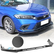 Fits 22-24 Honda Civic 11th Gen Carbon Fiber Print PP Front Bumper Lip Splitter