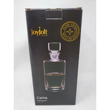 JoyJolt Glassware Carina Crystal Decanter with Stopper 25.3 FL OZ New in Box