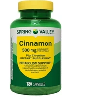 Spring Valley Cinnamon Plus Chromium Supplement Capsules 500 mg 180 Count