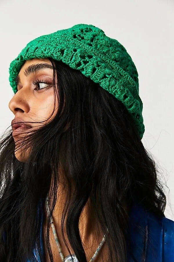 NWOT Free People x Rahi Sadie Bucket Hat Blue 26 / NWOT free people x rahi sadie crochet bucket hat  main image 4