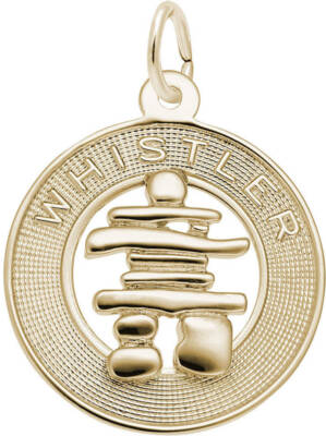 10K oder 14K Gold Whistler Inukshuk Ring Charm von Rembrandt