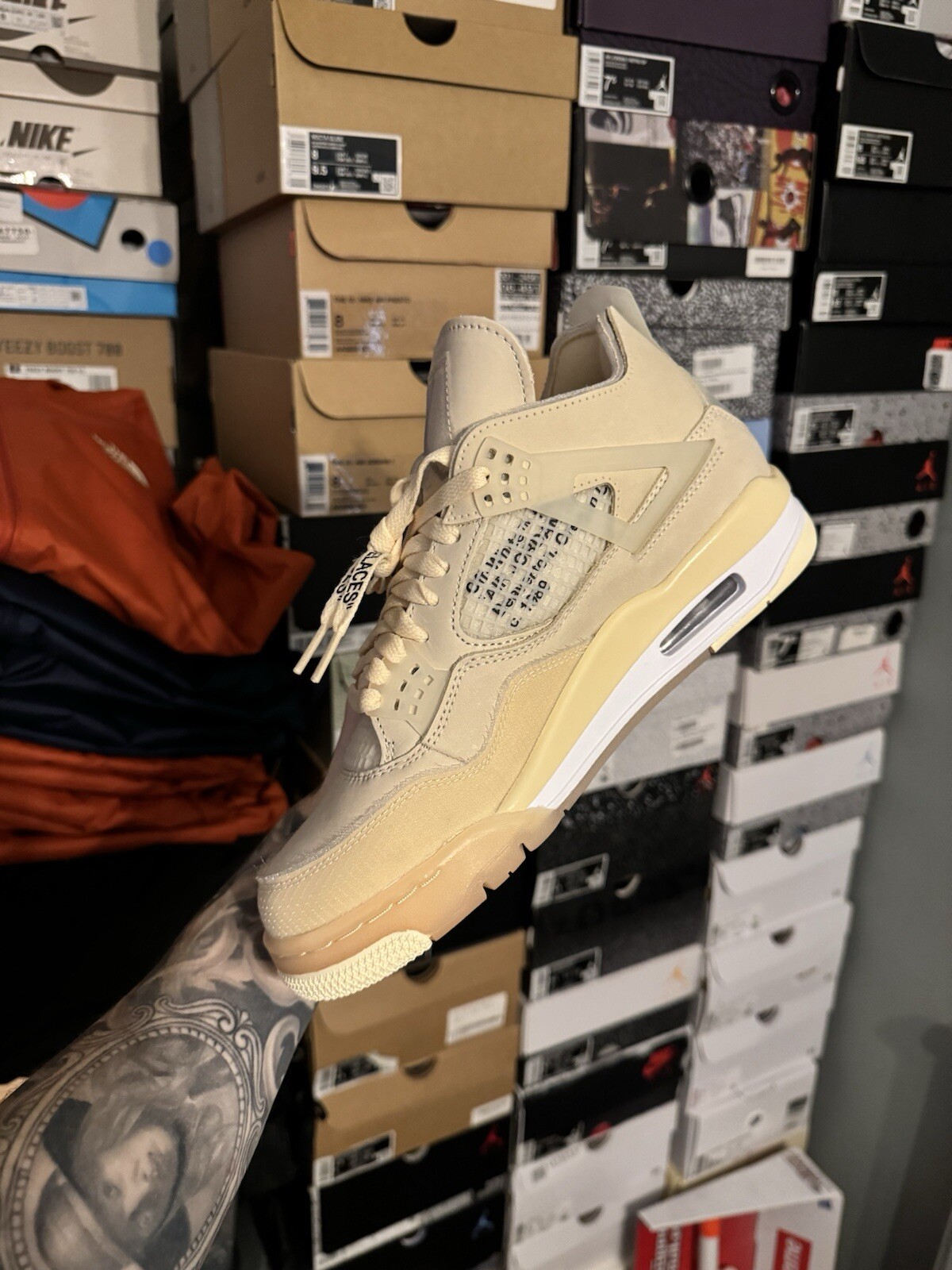 OFF WHITE X NIKE Nike Air Jordan 4 x Off White "Sail" UK 6 5