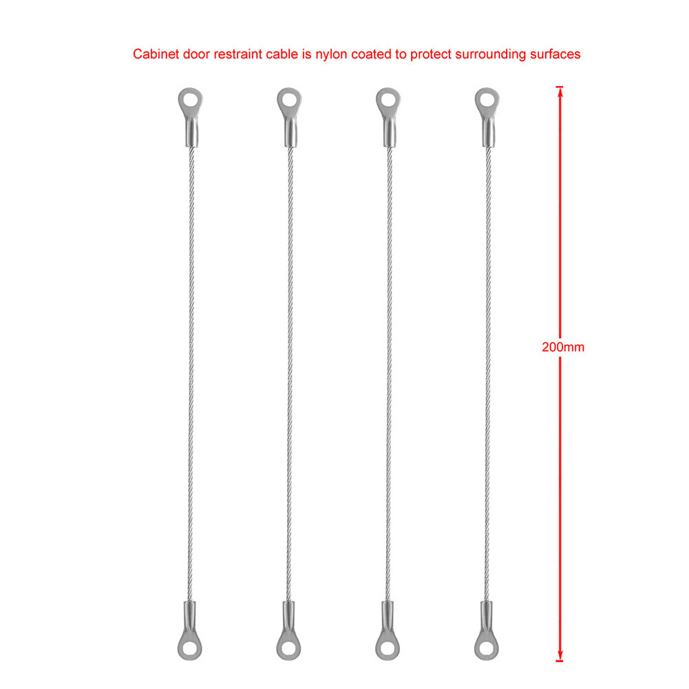 4pcs Stainless Steel Doors Window Restraint Braided Cable Locks