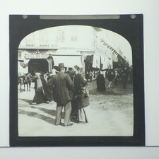 MAGIC LANTERN SLIDE STREET (MARKET?) SCENE INDIA (?)