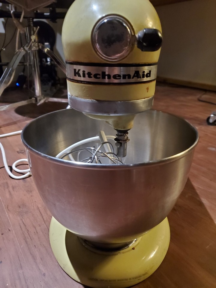 Vintage Hobart KitchenAid K45 Stand Mixer (Yellow) With Attachments eBay