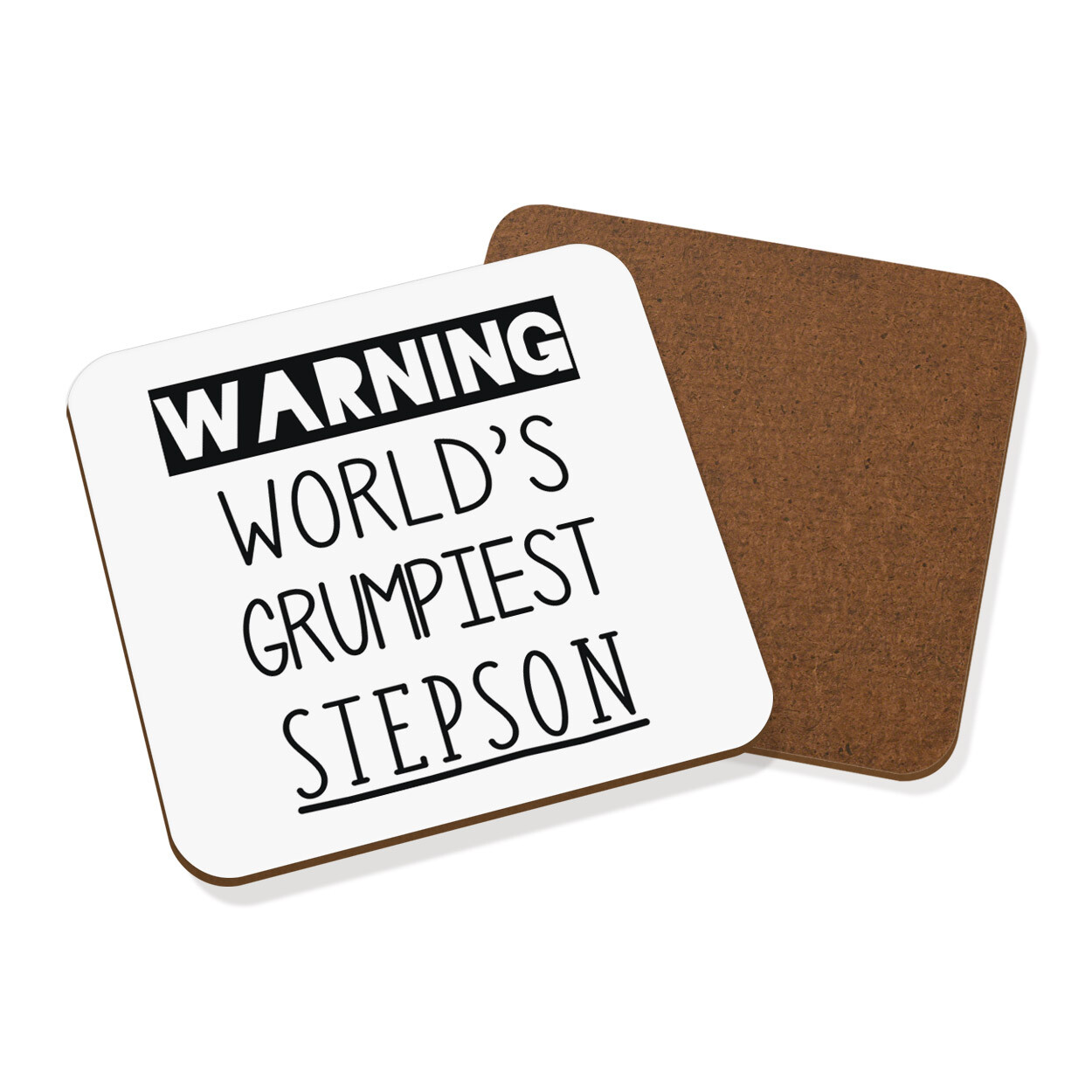 Warning World's Grumpiest Stepson Coaster Drinks Mat Funny Joke Best Family
