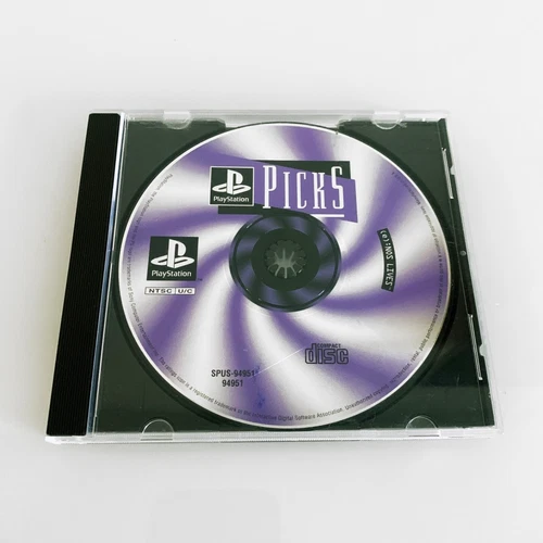 Sony Playstation Picks Demo Disc CD Purple PS1 Ridge Racer, Air Combat, Tekken