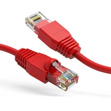2Ft CAT6A UTP Ethernet Network Booted Cable Red