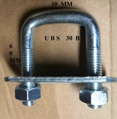 1 X Steel Square U-Bolt Bracket 60x60x10mm With M10 Nuts - For Boat Trailer & General Use (UBS-60A)