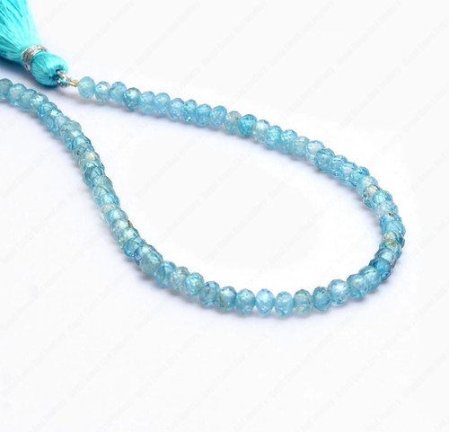 AAA + Circón Azul 4mm Facetado Rondelle Piedras Preciosas Sueltas Joyería Hac... - Imagen 3 de 3