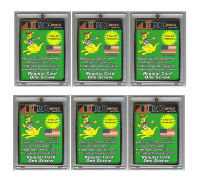 (6) Pro-Mold 1-Screw Screw-Down Card Holder Regular Card Size 20pt Arrow Corners