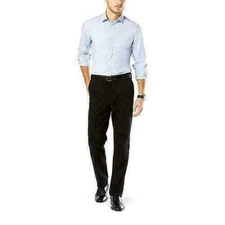 NEW MENS DOCKERS SIGNATURE STRAIGHT DRESS PANTS FLAT 476990012 BLACK SIZE 36 30