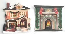 3D UPick Christmas Decorated Fireplace House Scrapbook Card Embellishment 4003
