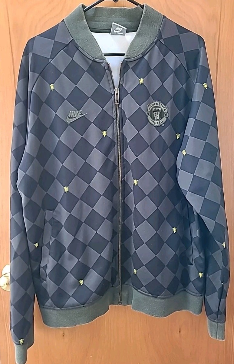 Nike Manchester United checkered Soccer Club Jacket Size XL