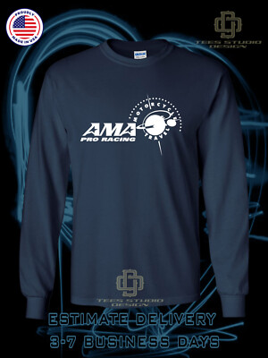 AMA Pro Racing Motorcycle Logo Men's T-Shirt American Long Sleeve Dotees T-Shirt