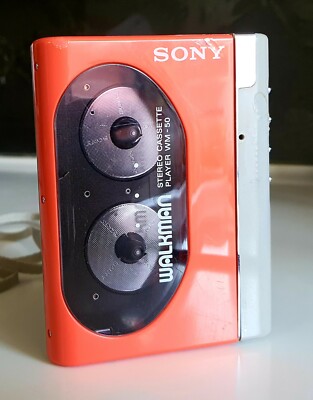 Pink/Red Sony WM-50 Walkman Fully working Collectable model in