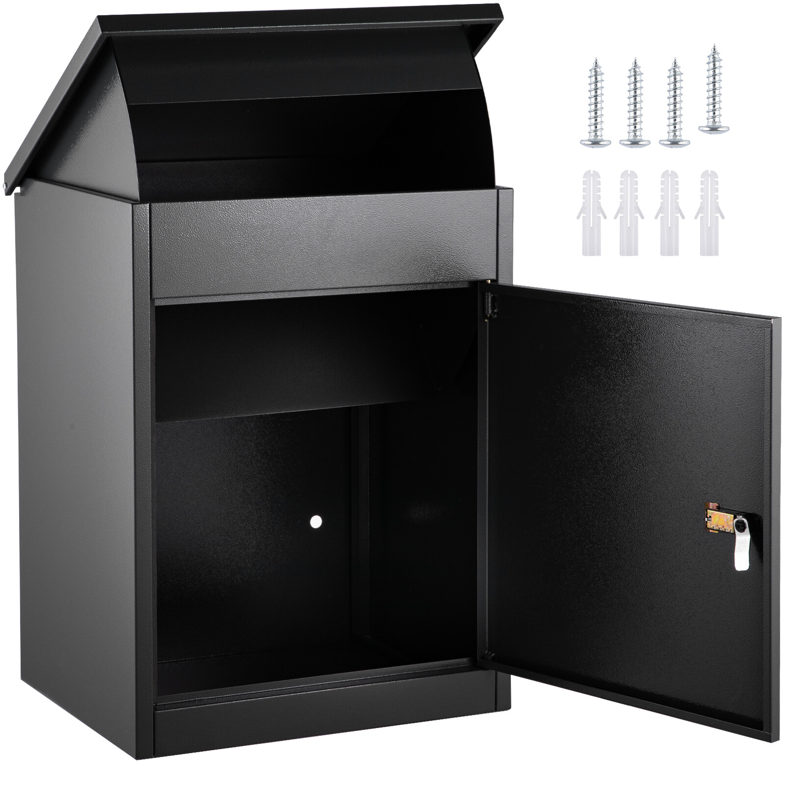 Grey Large Outdoor Parcel Secure Box Lock Package Parcel Drop Box Wall