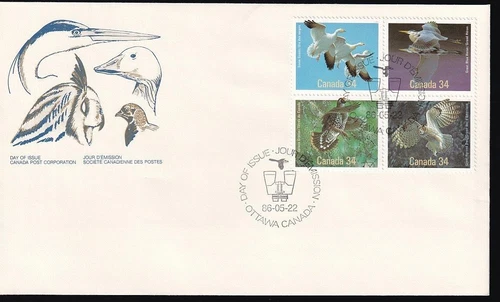 Canada FDC 1986 Birds block of 4 sc#1098a