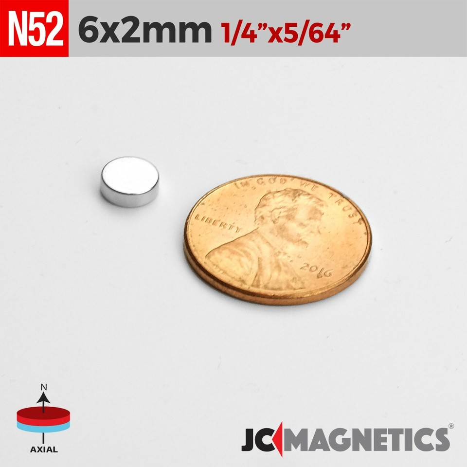 Super Strong N52 Neodymium Magnets - Round Disc Rare Earth Magnets, Various Sizes