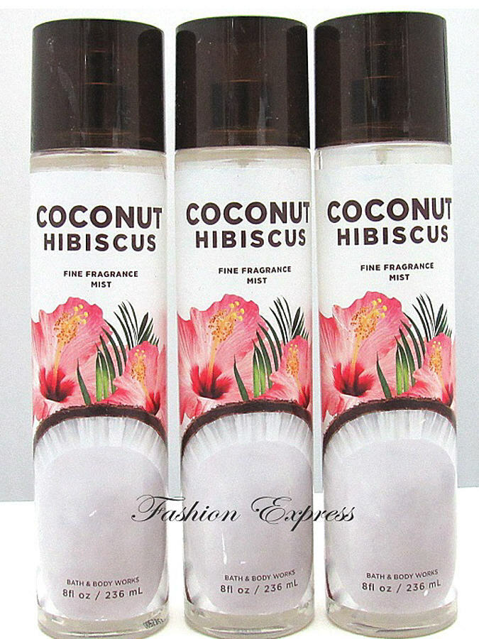 BATH BODY WORKS COCONUT HIBISCUS BODY MIST SPRAY FL OZ (LOT OF
