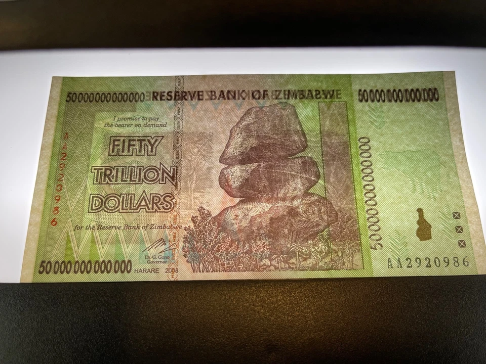 New UNC Zimbabwe 2008 50 TRILLION DOLLARS BANKNOTE AA P-90 100 TRILLION SERIES - Image 4 of 4