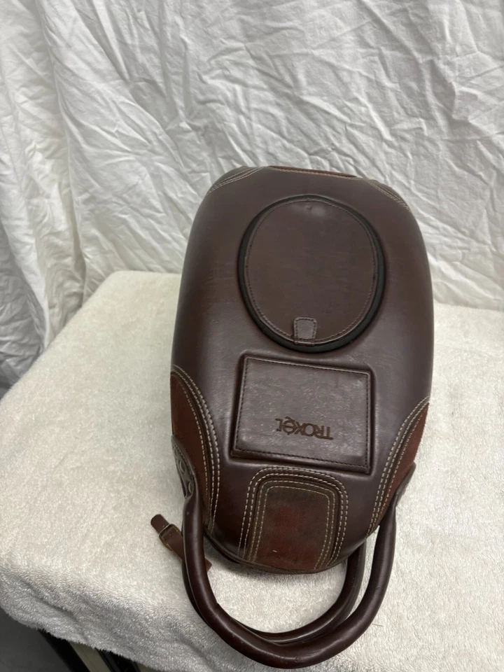 Troxel Brown Leather Horse Riding Helmet Case Tote Equestrian - Image 4 of 4