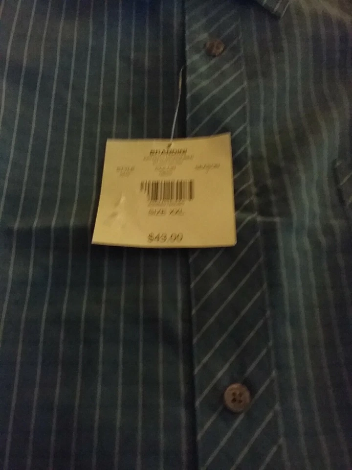 BRANDINI МУЖСКОЙ СИНИЙ И СЕРЫЙ КЛЕТКУ КНОПКА СПЕРЕДИ ПОВСЕДНЕВНОЕ ПЛАТЬЕ РУБАШКА РАЗМЕР XXL, НОВЫЙ С ЯРЛЫКАМИ - Изображение 4 из 4