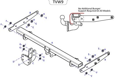 Towtrust Fixed Flange Towbar For Volkswagen Shuttle Transporter T6.1 2019-On