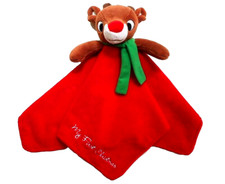Rudolph Red Nose Reindeer My First Christmas Lovey Lovie Security Blanket