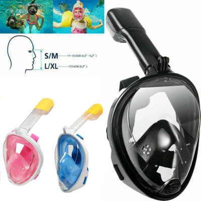 US S/M L/XL Full Face Mask Swimming Underwater Diving Snorkel Scuba For Kids
