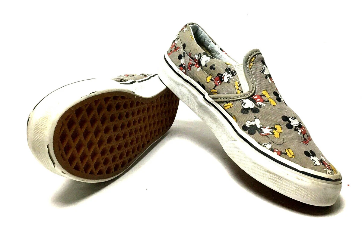 VANS Disney Mickey Mouse Canvas Slip On Shoes Kid s Size 2.5 K 66