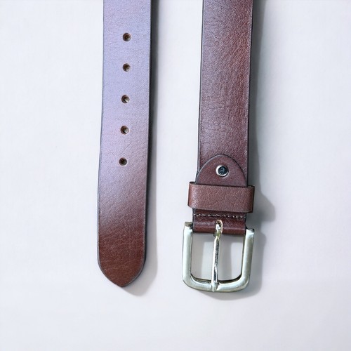 Leather Belt 100% buffalo hide full grain Brown Men’s Orignal - Picture 7 of 9