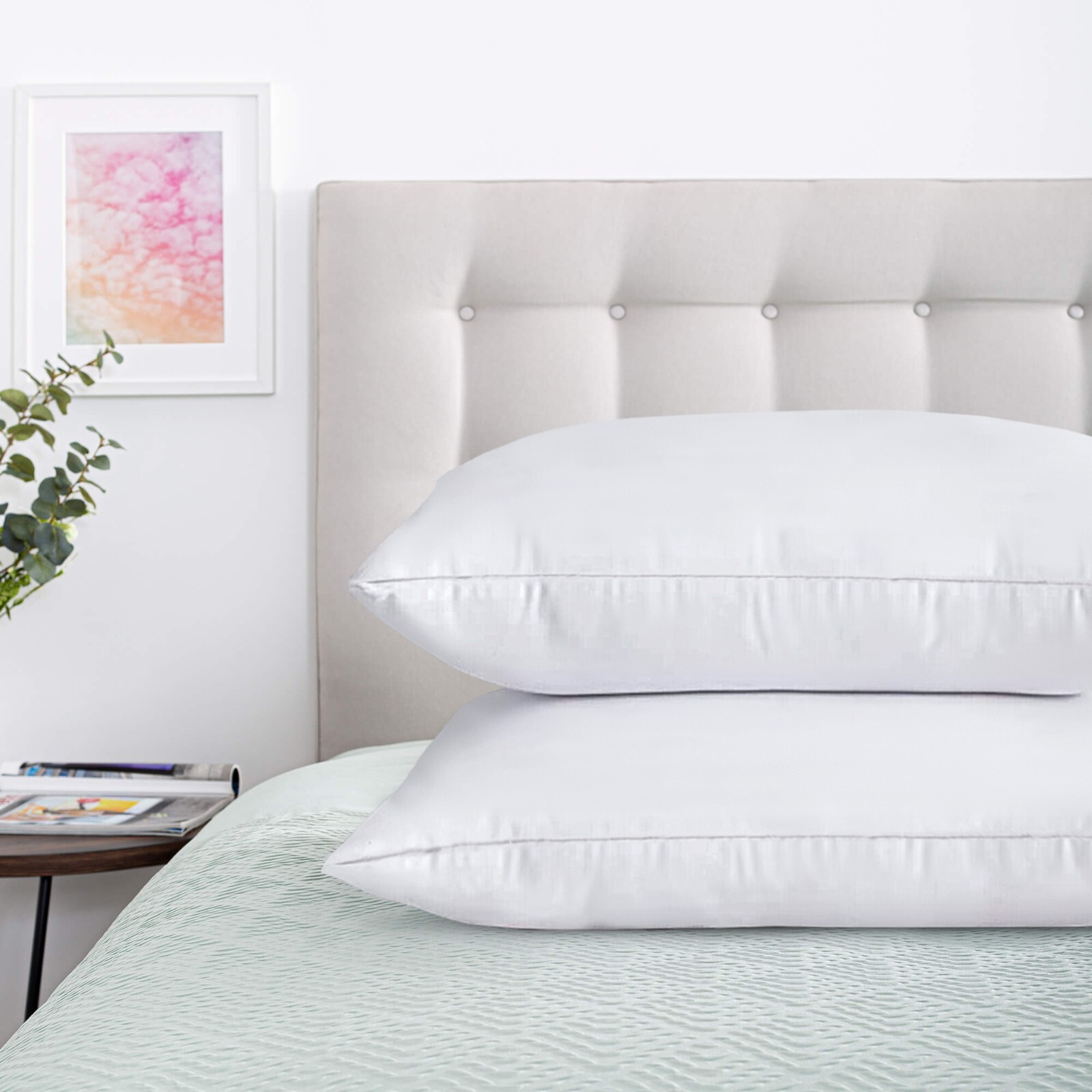 Pack Of 2 Pillows Large Soft Bounce Back Memory Foam Firm Deluxe