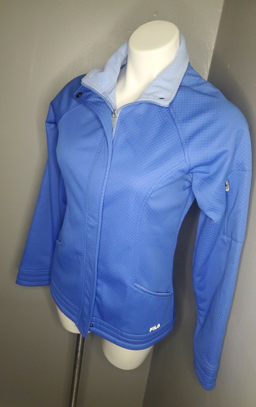 CARINO!?Fila Track Impressionante Giacca Legata Donna S Blu Slim Fit Taglia S MSP $100
