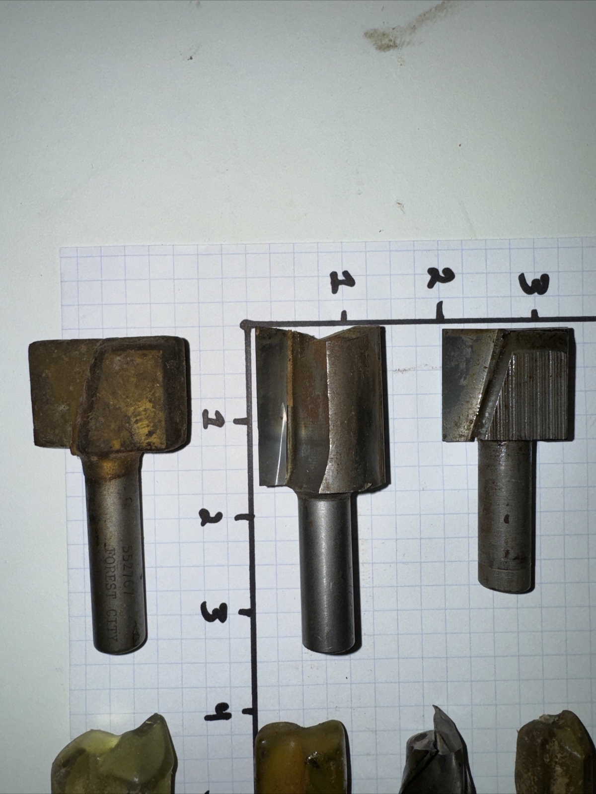 9 Assorted Carbide Straight Router Bits Bosch Hanson Onsrud ...