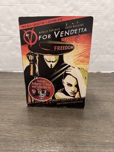 V For Vendetta 2 Disk Collectors Edition DVD Set Sealed Includes Mask And Art  - Picture 1 of 10